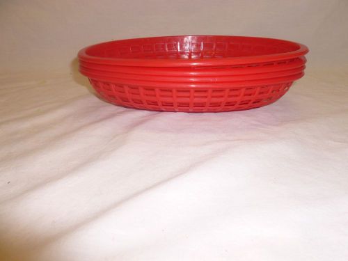 Lot Set of 4 Red Restaurant Diner BBQ Picnic Fast Fried Food Serving Baskets