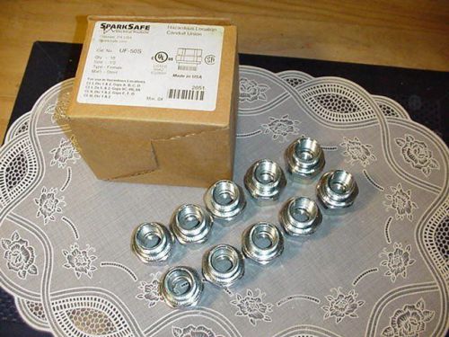 Box of 10 SparkSafe UF-50S Hazardous Location Conduit Unions Size 1/2 Inch NEW!