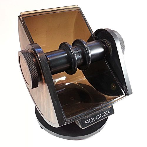 Rolodex SW-24 Wood Grain Classic Card Organizer Desk Contact Information o127