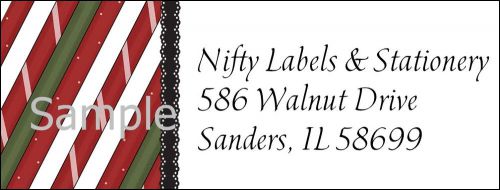 CHRISTMAS HOLIDAY STRIPES BACKGROUND #35 ~  LASER RETURN ADDRESS LABELS