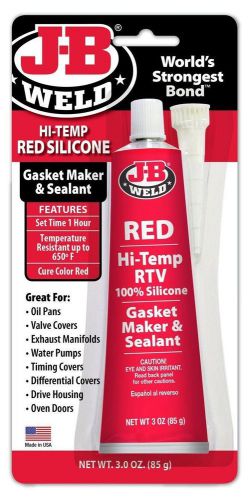 NEW J-B Weld 31314 Red High Temperature RTV Sealant - 3 oz.