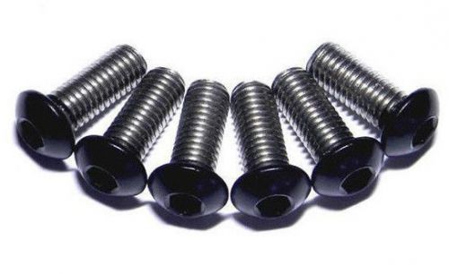 (6)  5/16 - 18 - 3/4  Stainless Steel Button Head Cap Screws Powder Coated Black