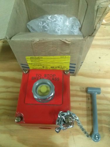 Square D Die Cast Aluminum Emergency Stop Break Glass Station 9001KYK117