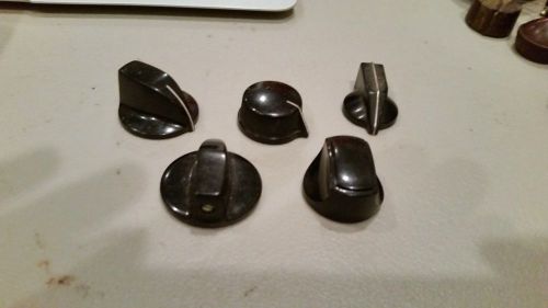 5 Bakelite Test Equipment Knobs Various Styles Black Color