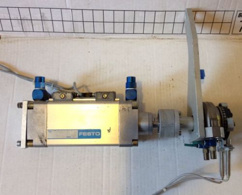 Festo Flat cylinder DZH-50-80-PPV-A &amp; DSR-25-180-P rotary drive w/ arm