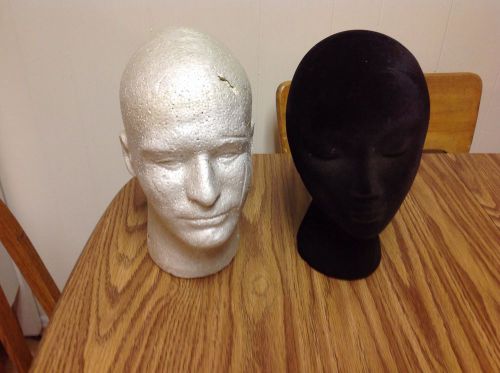 Lot Female male foam black velvet MANNEQUIN head display Retail wig hat glasses