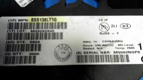 385-PCS FET/MOSFET N-CHANNEL 50V 200MA ON SEMI BSS138LT1G 138LT1 BSS138LT1