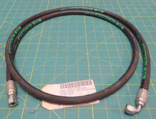 6-foot length of aeroquip gh781-4 1/4&#034; hydraulic hose 1/8&#034; npt x 1/8&#034; npt elbow for sale