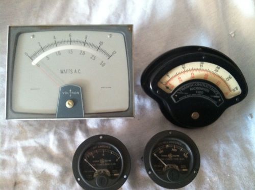 Lot of 4 Vintage Panel Meter Gauges Steampunk Voltron GE