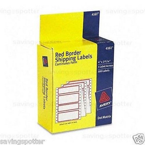 4 Boxes, Avery 4161 Dot Matrix Printer Labels,4 x 2-15/16, 500 per Box