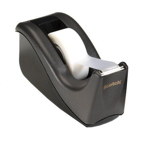 Scotch c60-bk value desktop tape dispenser, 1 inch core, two tone black for sale