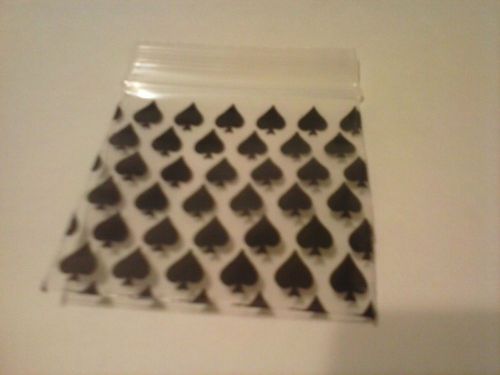 200 Clear with Black Ace  Mini Bags Ziplock Baggies   2&#034; x 2&#034;