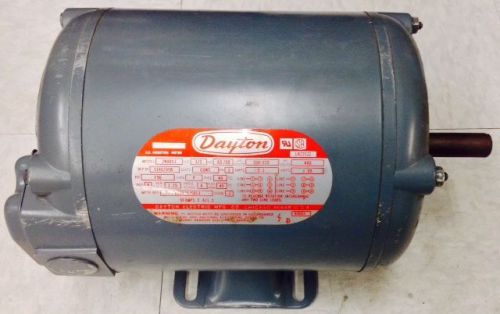 Dayton Electric Motor - 2N880J, 1/2 hp, 1140/950 rpm, Phase 3, Frame 56