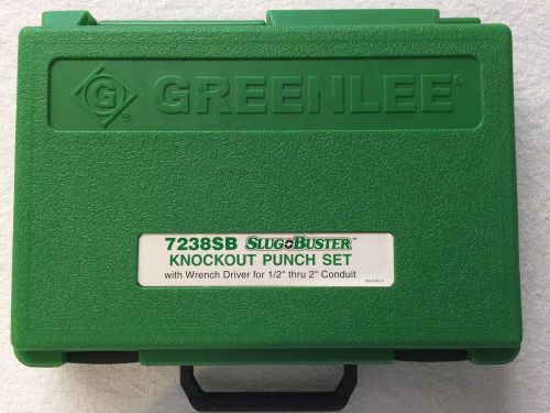 GREENLEE SLUGBUSTER KNOCKOUT PUNCH SET W/ WRENCH DRIVER 1/2&#034; -2&#034; CONDUIT  7238SB