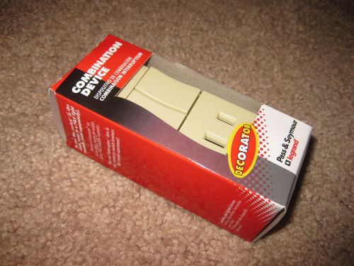 1 Pc P&amp;S Decorator Combo 2 Single Pole Switch 15A Outlet Ivory TM8118-ICC Decora