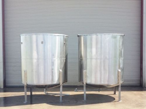 Two (2) Perma San 1300 Gallon SS Tanks, Open Top, Process Tanks