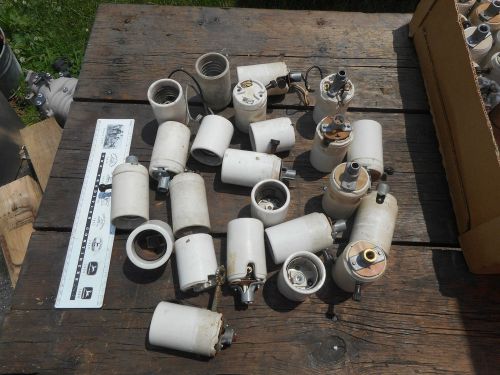 L2728- Lot of Vintage Large Light Socket Parts- Antique Lighting