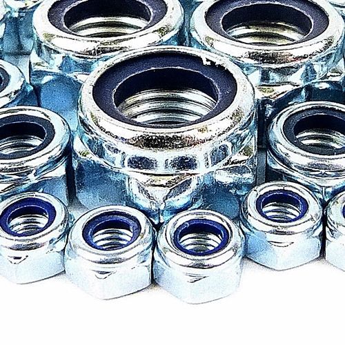 M6 nyloc lock nut 6mm zinc plated 10 20 50 100 &amp; 200 packs available for sale