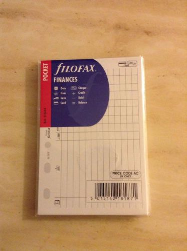 filofax white pocket finances refills inserts