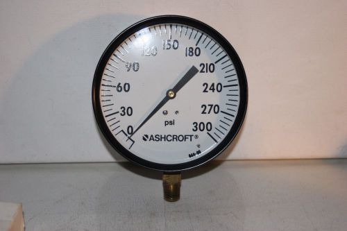 300 Psi  4.5&#034; Dial 1/4&#034; NPT  Pressure Gauge Ashcroft 45W1000-H-02L-300