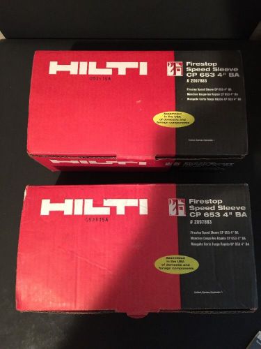 Lot of (2) Hilti CP 653 4&#034; BA Firestop speed sleeve&#039;s NIB Free Shipping