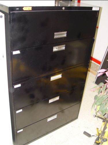 HON BLACK LATERAL 5 DRAWERS METAL FILE CABINET