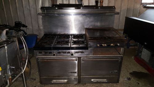 Garland 6 Burner Stove Gas Range w/ 24&#034; Flat Grill Griddle Broiler Double Ovens