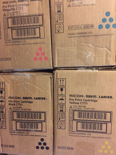 Ricoh - Savin - Lanier C751 toner set (828185,6,7,8) for ProC651EX/C751EX series