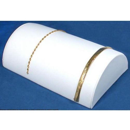 White Faux Leather Bracelet Display 8&#034;