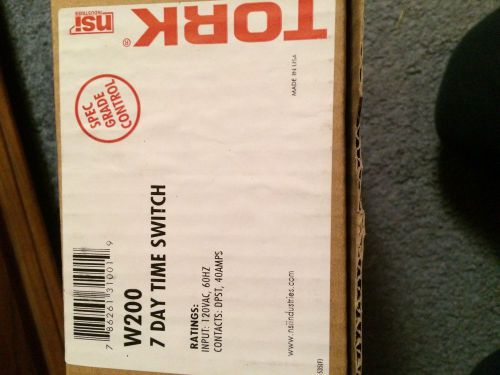 TORK W200 Time Clock 7 Day Time Switch 120 Volt NIB NEW