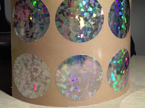 Sparkling Silver Foil Labels 3/4&#034; to 2&#034; Diameter Art and Display Economy Lot