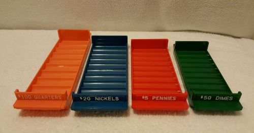 Major Metalfab Color-Keyed Plastic Storage Coin Roll Trays Chicago USA ~ EUC! B