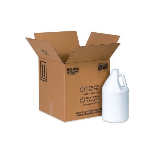 &#034;Plastic Jug Haz Mat Boxes 4 - 1 Gallon 12 1/16&#034;&#034;x12 1/16&#034;&#034;x12 3/4&#034;&#034; Kraft 20/Bu