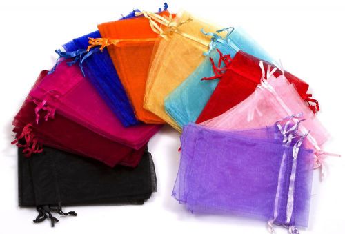 MBOX Colorful 4x6&#034; Organza Drawstring Pouch Bag 100pcs (Rainbow Mix) MBOX