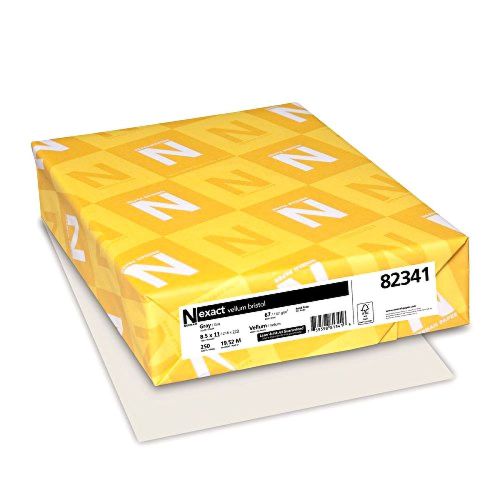 Neenah Exact Vellum Bristol, 67 lb, 8.5 x 11 Inches, 250 Sheets, Gray