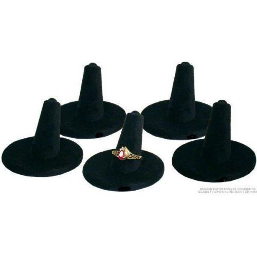 5 Black Velvet Ring Finger Displays