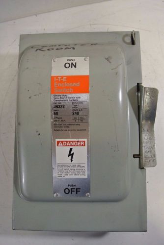 ITE Siemens 60 Amp 240 Volt Fusible Disconnect Switch Cat: JN322