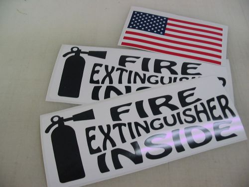 Black FIRE EXTINGUISHER INSIDE DECAL Sticker 4 18 Wheeler Tow Truck + FREE USA