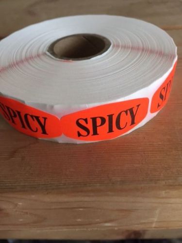 1.25&#034; x .625&#034; SPICY MERCHANDISE LABELS 1000 PER ROLL FL RED STICKER