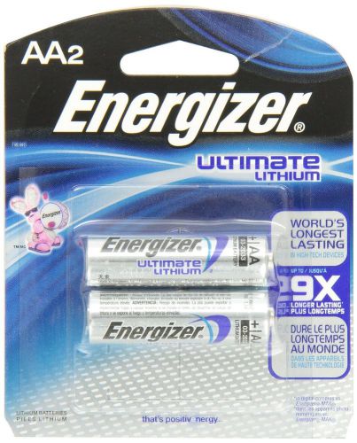 Energizer AA Lithium Batteries 2 Pack, Lasts 9 Times Longer