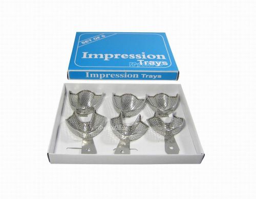 1Set Dental Impression Trays set Trays-Stainless Solid Denture Instruments VEP