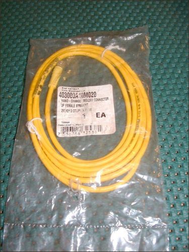 BRAD HARRISON 403000A10M020 NANO CHANGE MOLDED CONNECTOR 3P FEMALE STRAIGHT