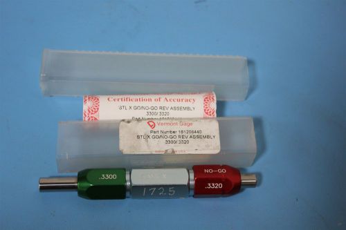 VERMONT GAGE GO/NO GO CALIBRATED NIST .3300 | .3320 STL