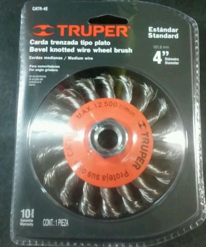 TRUPER CATR-4E BEVEL KNOTTED WIRE WHEEL  BRUSH 4&#034; STANDARD