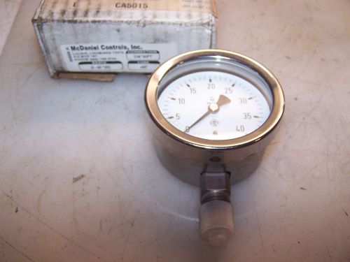 NEW MCDANIEL 0-40&#034; WC PRESSURE GAUGE 1/4&#034; NPT CODE J40&#034;