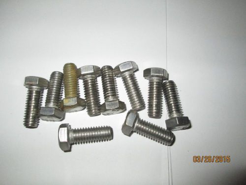 &#034;316&#034; HIGH GRADE Stainless Steel 3/8&#034;-16x1 Hex Capscrews, 10 Pcs.