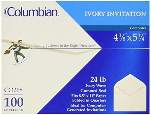 Columbian envelopes columbian co268 invitation envelopes, 4-3/8 x 5-3/4 inches for sale