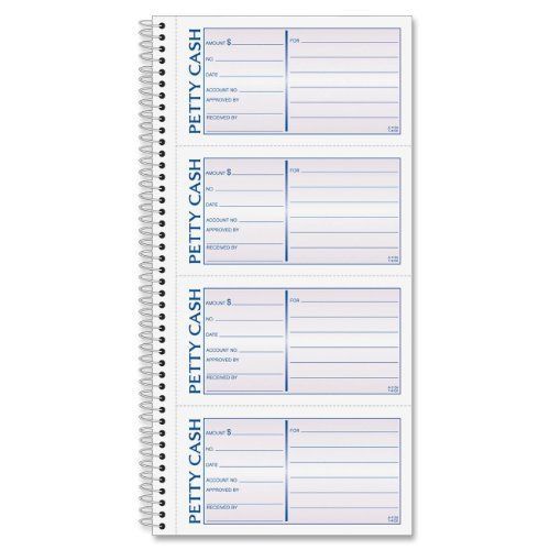 Adams Spiral Petty Cash Book, 2-Part, Carbonless, 4 Messages per Page, 200 Sets