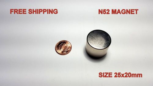 1pc. 25 x 20 mm 1&#034;x25/32&#034; n52 stronge rare earth neodymium magnet for sale