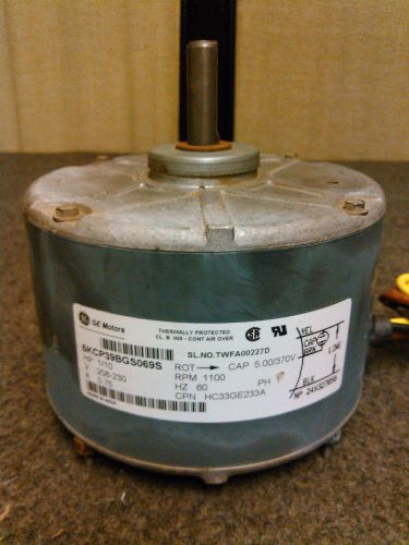 GE 5KCP39BGS069S 1/10HP 208-230V 1100RPM 1PH 60Hz .75AMP HC33GE233A